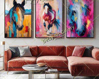 Abstract Horse Canvas Print: Colorful Modern Wall Art