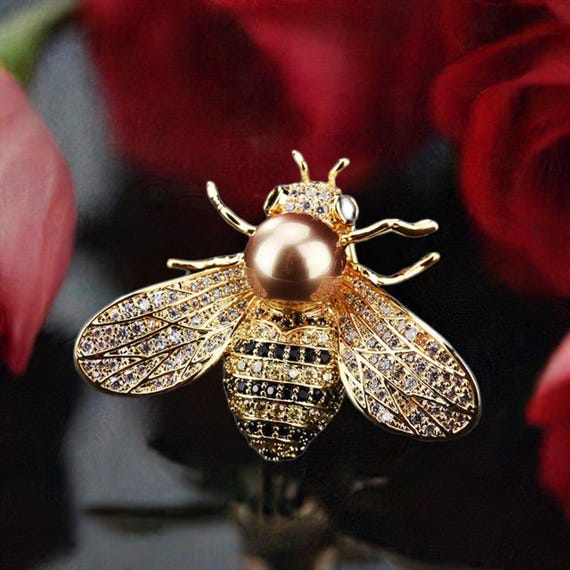 Broche Vintage élégante Couleur Or - Laiton, Style Fantaisie, Pour Femme, Occasion