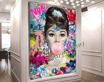 Graffiti Marilyn Monroe Canvas Print: Contemporary Pop Art Portrait