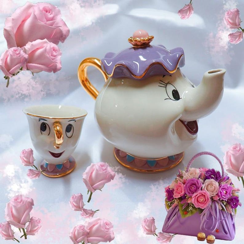 GalaxyOfTreasure Beauty and The Beast Mrs. Potts and Chip Tea Set - Thumbnail 3