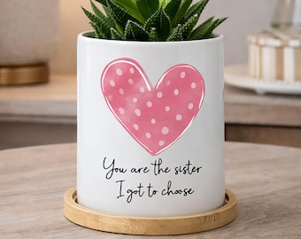 Bestfriend Plant Pot, Pink Heart Planter, BFF Friendship Bestie Gift