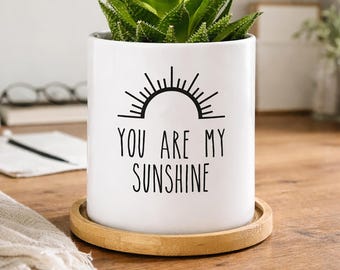 You are My Sunshine Gifts, Succulent Planter Pot, Gift for Daughter from Mom and Dad, Plant Lover Gifts, Adult Daughter Birthday Gift
