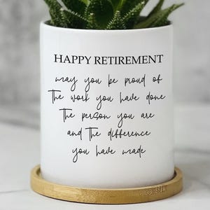 Happy Retirement Gifts for Women Coworker, Succulent Plant Pot, Coworker Retirement Gift, Teacher, Librarian, Nurse, Boss Retirement Gift