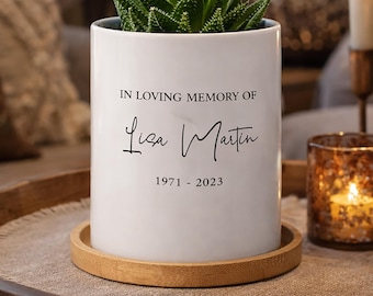 Personalized Memorial Gift, Custom Sympathy Gift, Condolence Gift, In Loving Memory Planter, Gift for Grieving, Sorry for Your Loss Gift