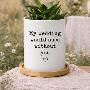 Funny Bridesmaid Gift, Succulent Pot, Maid Of Honor Proposal, Wedding Officiant Present