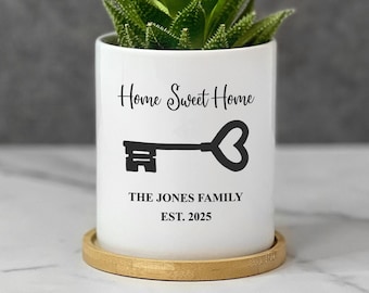 Personalized Housewarming Gift, Custom Planter Pot for New Home Gift Ideas, First Home Gift For Couple, Closing Gifts, Home Sweet Home