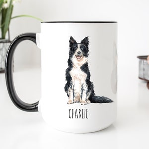 Border Collie Mug, Border Collie Gifts, Personalized Dog Mug, Dog Mom Gift, Dog Dad Gift, Dog Lover Gift, Coffee Mug, Border Collie Owner