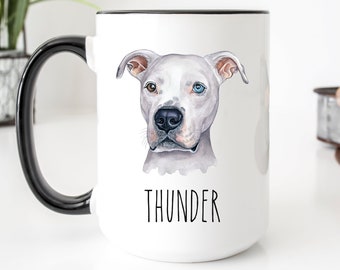 Pit Bull Mug, American Pit Bull Gifts, Dog Mom, Dog Dad, Personalized Dog Mug, Dog Face Mug, Custom Dog Mug, Sympathy Gift Loss of Pet