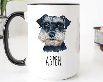 Miniature Schnauzer Mug, Schnauzer Dog Gifts, Schnauzer Mom, Personalized Dog Coffee Mug, Schnauzer Memorial, Mini Schnauzer Puppy