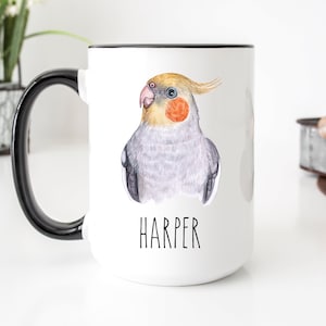 Cockatiel Mug, Cockatiel Cup, Cockatiel Gift, Personalized Cockatiel Mom Coffee Mug, Cockatiel Lover Gift, Cockatiel Gifts for Women