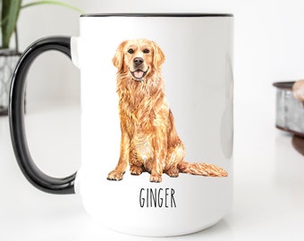Golden Retriever Mug, Golden Retriever Gifts For Women And Men, Golden Retriever Mom Gift, Personalized Dog Mug, Dog Mom Mug, Dog Dad Mug