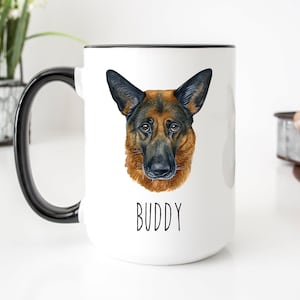 German Shepherd Mug, German Shepherd Gifts, GSD Mom, German Shepherd Mom, German Shepherd Dad, Personalized Dog Mug, German Shepherd Ears