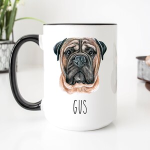Bullmastiff Coffee Mug, Dog Lover Tea Cup, Dog Owner Gift, Dog Trainer Present, Custom Dog Mug, Birthday Gift for Dog Lover