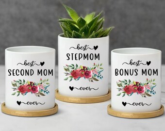 Best Stepmom Ever Planter Pot, Gift for Second Mom, Present for Bonus Mom, Stepmom Gift, Personalized Mothers Day Gift Ideas, Flower Pot