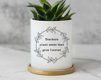 Plant Pot Gift for Teacher Appreciation Week, Teacher Gifts Women from Student, Present for Pre School Teacher, Teachers Plant Seeds Planter