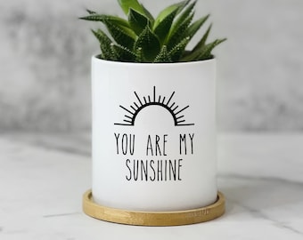 You are My Sunshine Gifts, Succulent Planter Pot, Gift for Daughter from Mom and Dad, Plant Lover Gifts, Adult Daughter Birthday Gift
