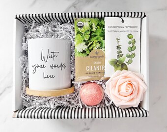 Plant Lover Gift Box Personalized Succulent Pot for Mom Birthday Grandma Garden Best Friend Wedding Coworker Teacher Custom Planter Gift Set