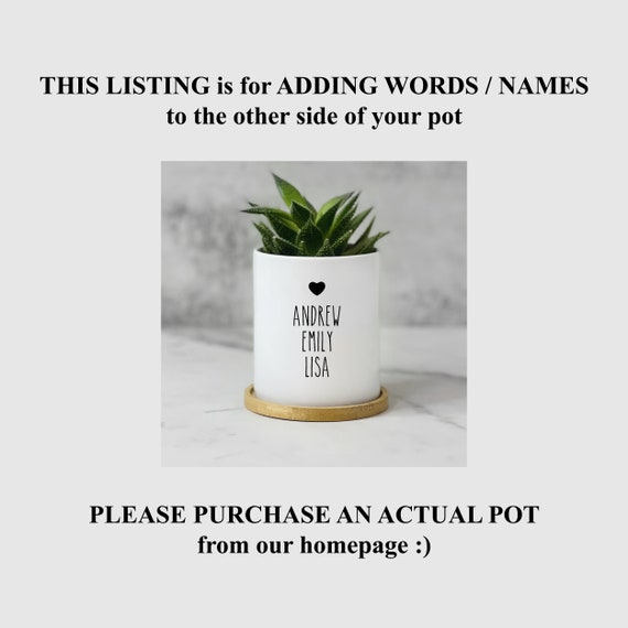 Additional Text for Custom Plant Pot (No Physical Item Shipped)