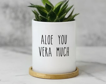 Aloe You Vera Much Plant Pot, Garden Gift for Grandma, Gift for Granny, Mothers Day Gift for Nana, Plant Lover Gift Ideas, Grandma Birthday