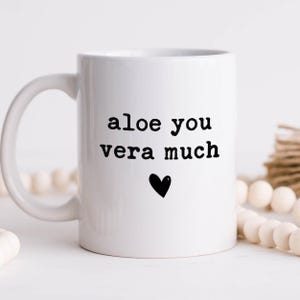 Aloe You Vera Much Planter, Succulent Pot for Best Friend Female, Gift for Sister, Funny Gardening Gift, Cute Plant Pot with Bamboo Saucer image 4