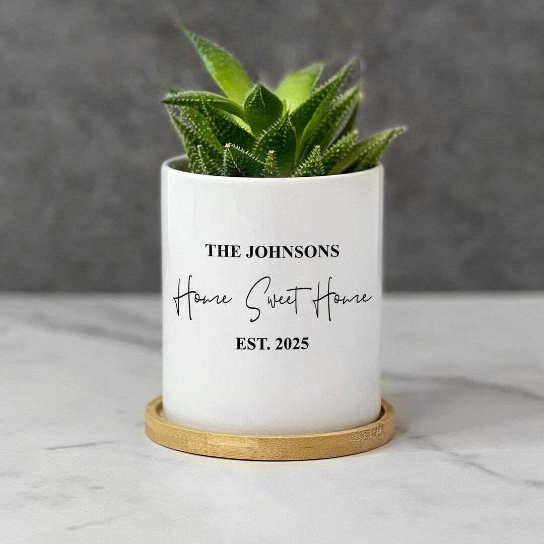Personalized Plant Pot for New Home Gift, Custom Housewarming Gift for