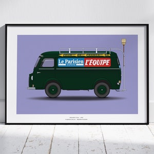 Peugeot D3A Tour De France Broom Wagon Print / Regalos de ciclismo / Impresión de ciclismo / Arte de ciclismo / Recuerdo de ciclismo / Regalo para ciclista / Arte TDF