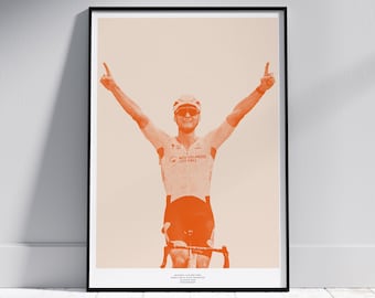 Mathieu van der Poel Worlds Print | UCI World Champion 2023 | Glasgow 2023 | Cycling Art Print | Cycling Poster | Cycling Gift | MVDP