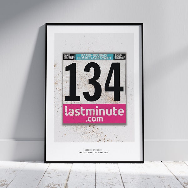 Alison Jackson l Paris Roubaix 2023 Print | Race Number Print | Dossard | Cycling Art Print | Cycling Poster | Cycling Gift