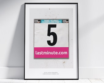 Parijs Roubaix Femmes 2022 Elisa Longo Borghini | Racenummer Print | | Dossard Fietsen Art Print | Fiets Poster | Fietscadeau