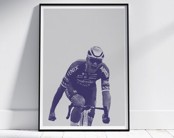 Mathieu van der Poel Afdrukken | Ronde van Vlaanderen 2022 | Legende van de klassiekers | Fietsen kunstprint | Fietsposter | Fietscadeau | Muurdecoratie