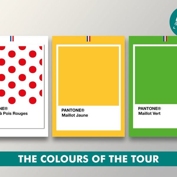 Maillots des vainqueurs du Tour de France | La collection Colours of Cycling | | d’impression d’art cycliste | d’impression TDF | maillot jaune Poka Dot | Maillot vert