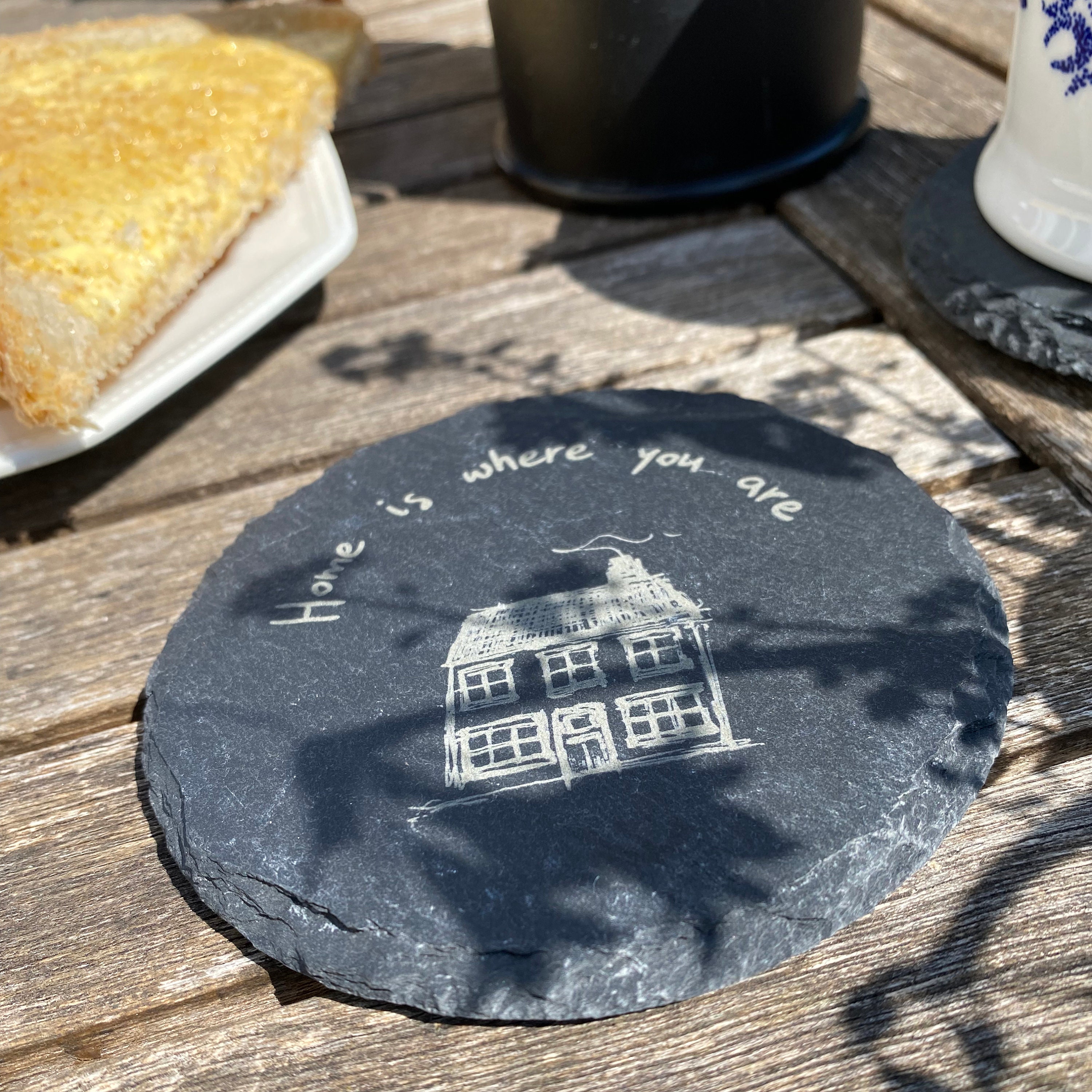 Home laser etched coaster can be personalised Etsy