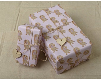 Pink Rosie blowing bubble gum wrapping paper