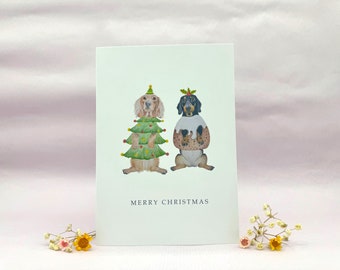 Biglietto di auguri di Buon Natale con bassotto / Biglietto di auguri con bassotto / Biglietto con bassotto / Biglietto di Natale