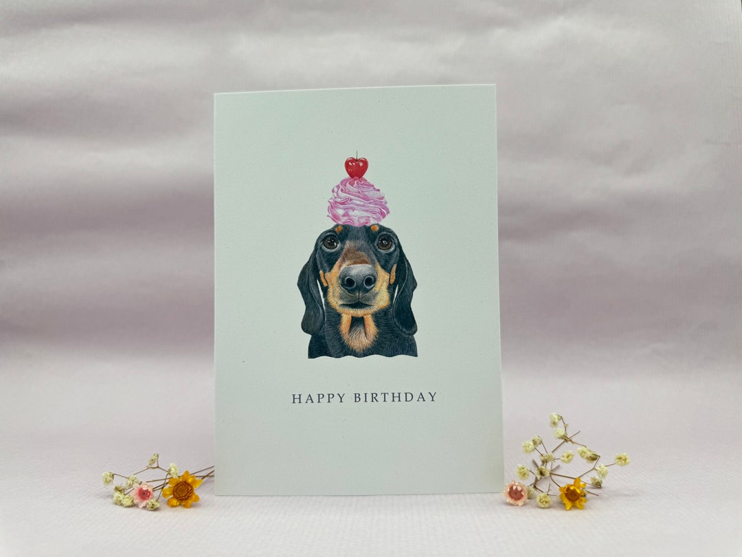 Happy Birthday | Dachshund Greeting Card | Sausage Dog Card | Birthday ...