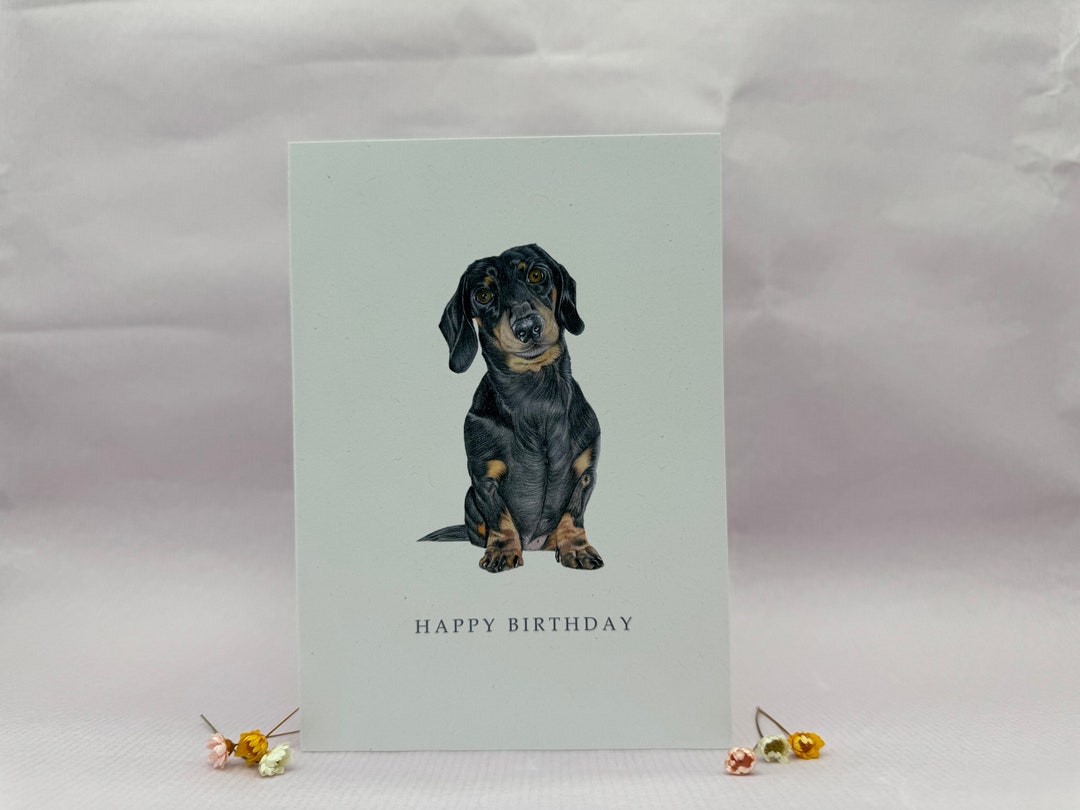 Happy Birthday | Dachshund Greeting Card | Sausage Dog Card | Birthday ...
