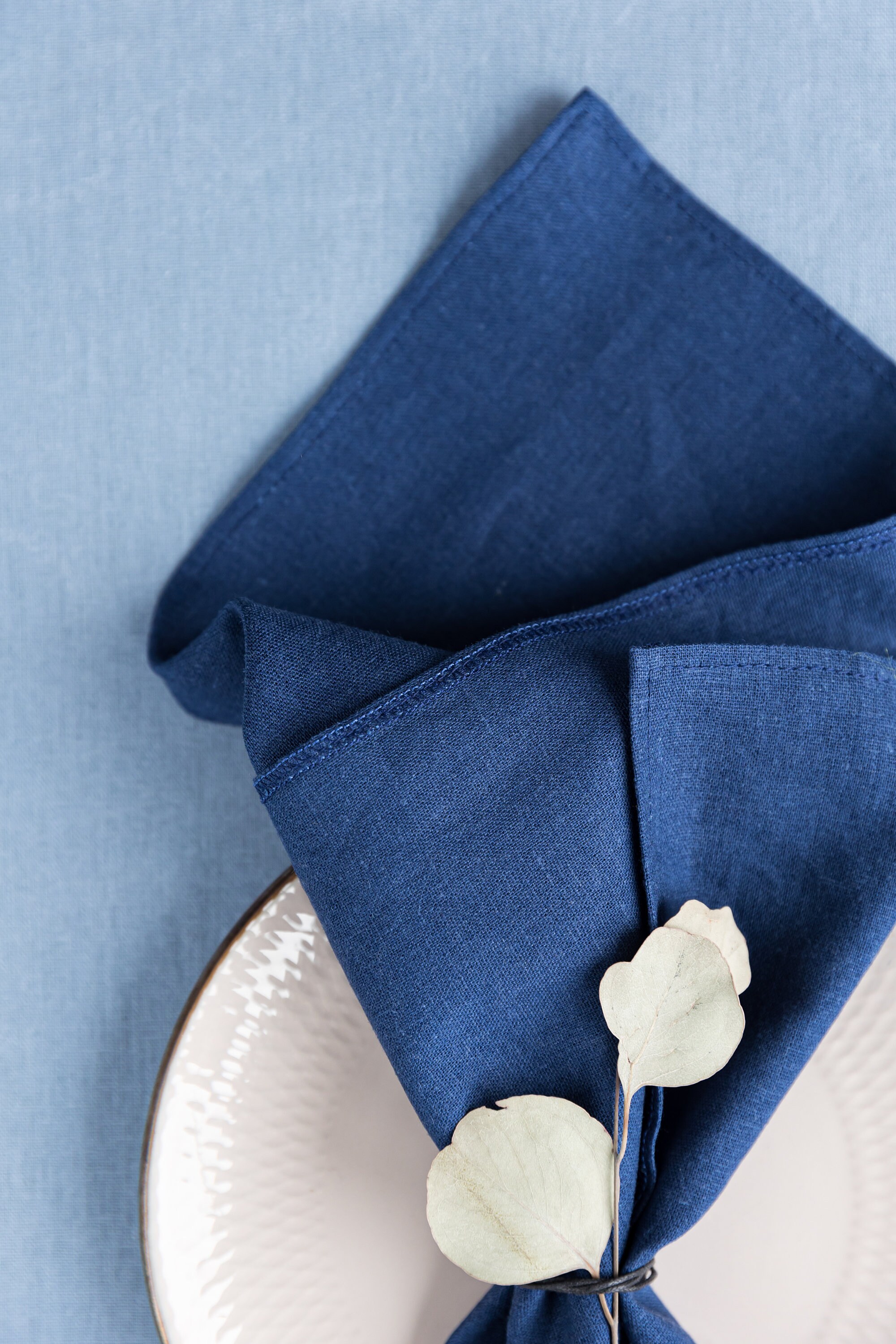 Denim Blue Dinner Napkin Linen Napkin Table Decoration Etsy