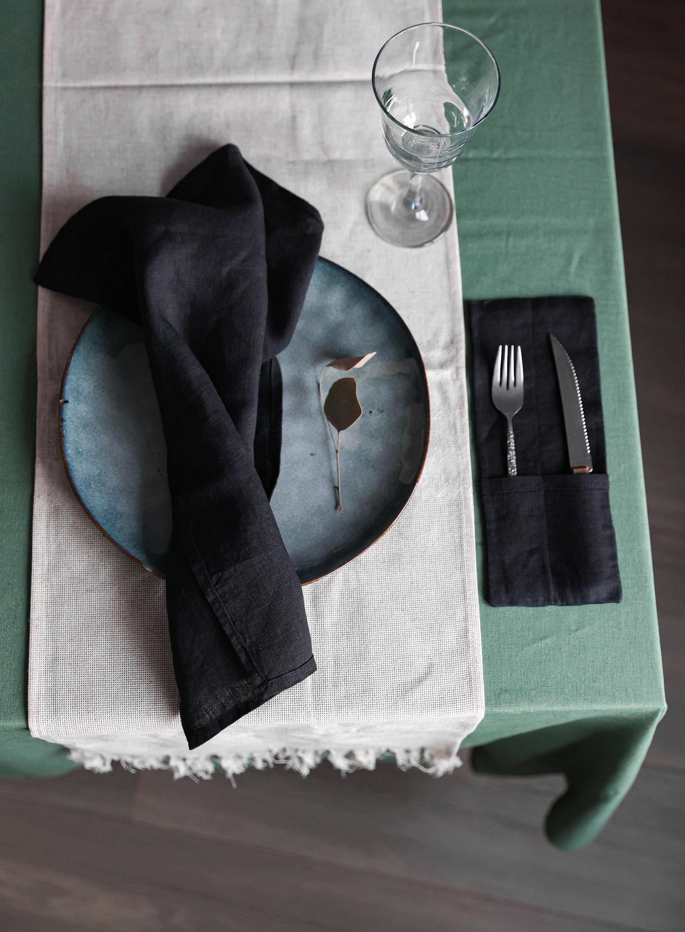 Custom Organic Black Linen Napkins washed Every day natural Etsy