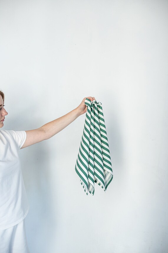 Set of 4 green kitchen towels. Cotton Tea Towel Dish Towel Etsy