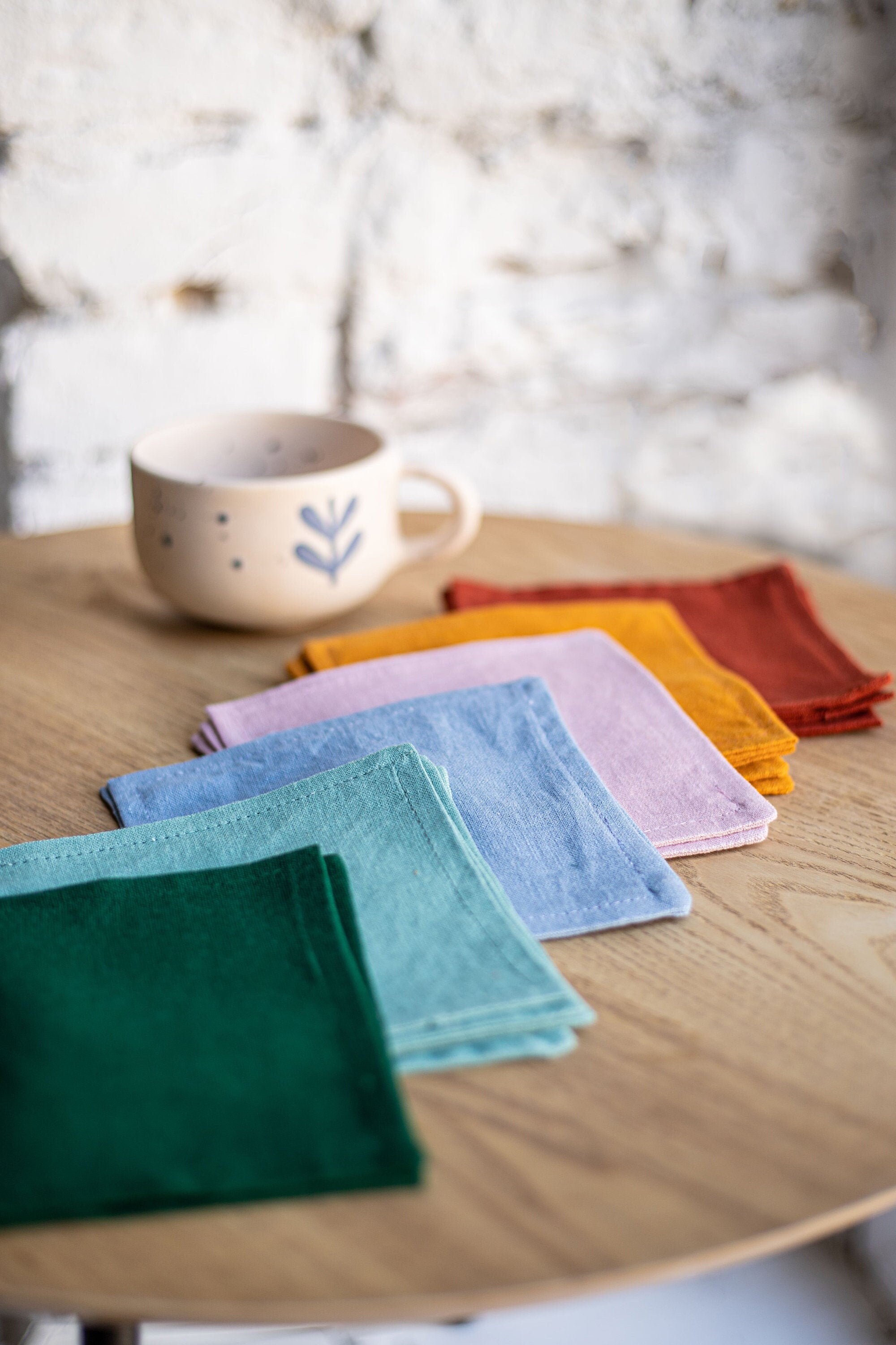 Fabric coasters set linen table coaster Square Drink Etsy