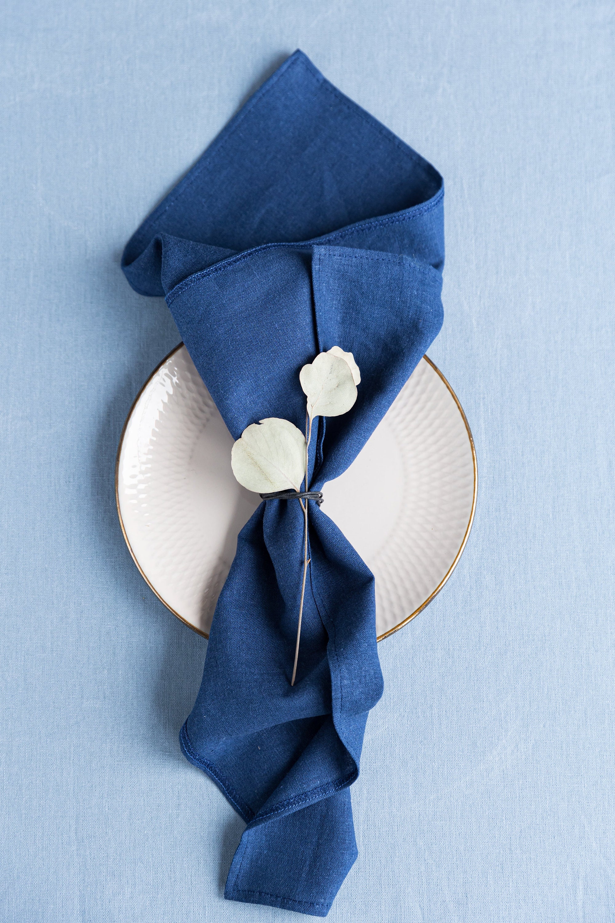 Denim Blue Dinner Napkin Linen Napkin Table Decoration Etsy