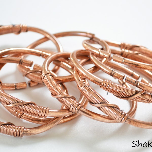 African copper bracelets stacked bracelets African jewelry handmade metal bangles unisex African fashion tribal bracelets accessories gift