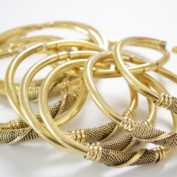 African brass bracelets stacked bracelets African jewelry handmade metal bangles unisex African fashion tribal bracelets accessories gift