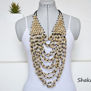 African shell necklace beaded handmade jewelry cowrie sea shell fashion accessories