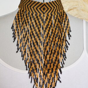 Waterfall Beaded Necklace Set - Handmade African Fringe Bib Jewelry main image 0