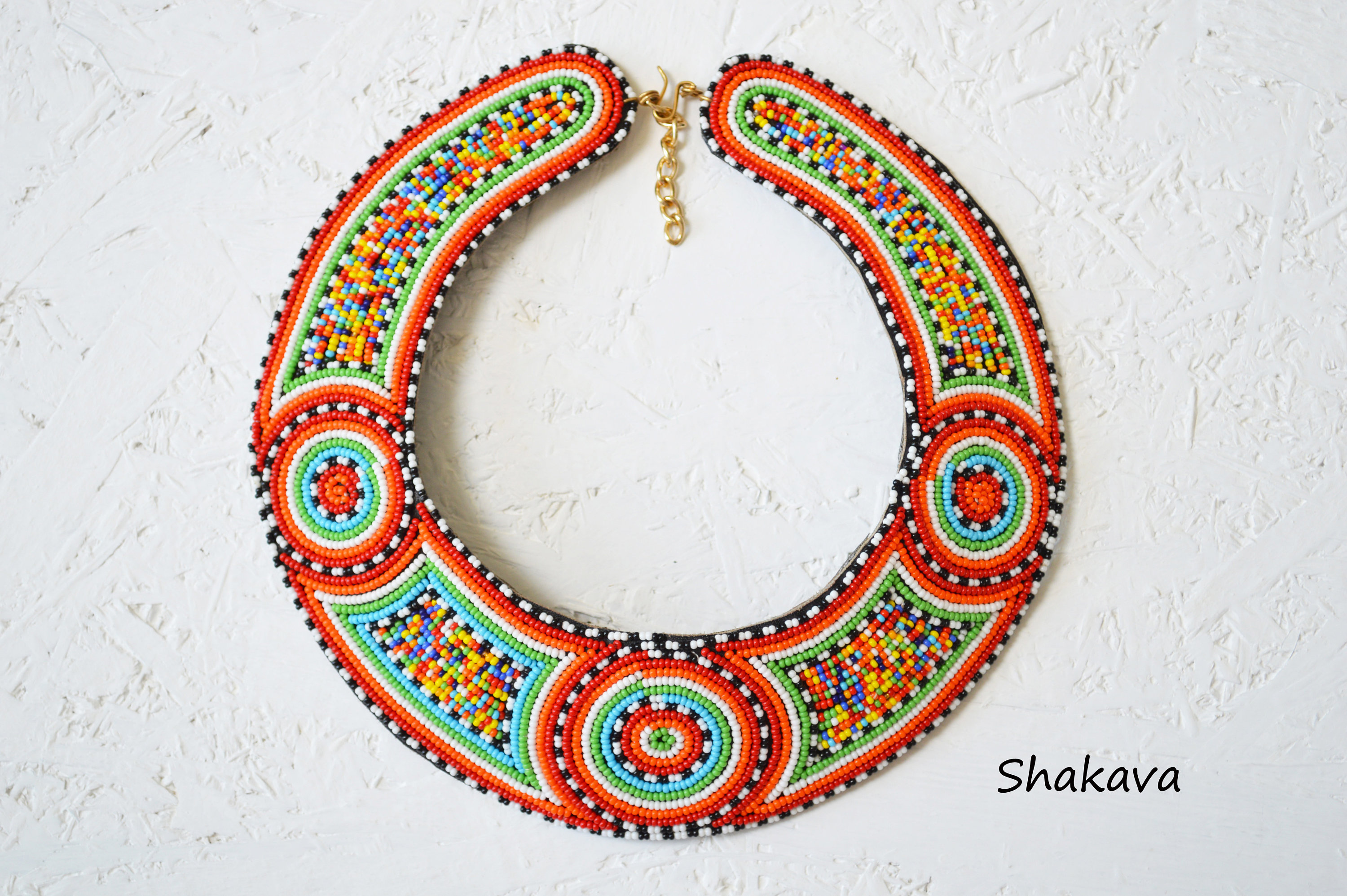 African Tribal Beaded Collar Necklace Handmade Designer Jewelry Beaded  Multicolor African Accessories - Etsy