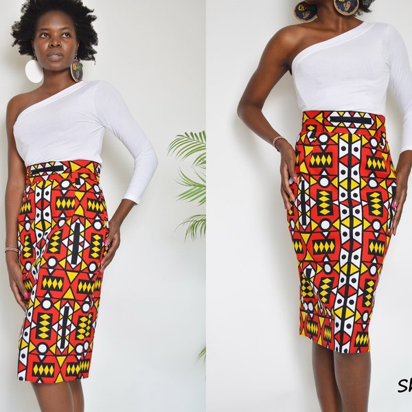 LINDA African print pencil skirt ankara midi skirt African clothing African fashion