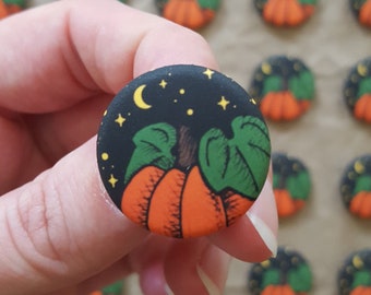 Pumpkin Button: 1 inch Matte Pinback Button || Halloween, Pumpkin Patch, Spooky Season
