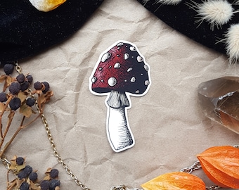 Amanita: 3-inch Vinyl Sticker || Waterpoof Sticker, Toadstool, Mushroom, Poison, Laptop, Journal