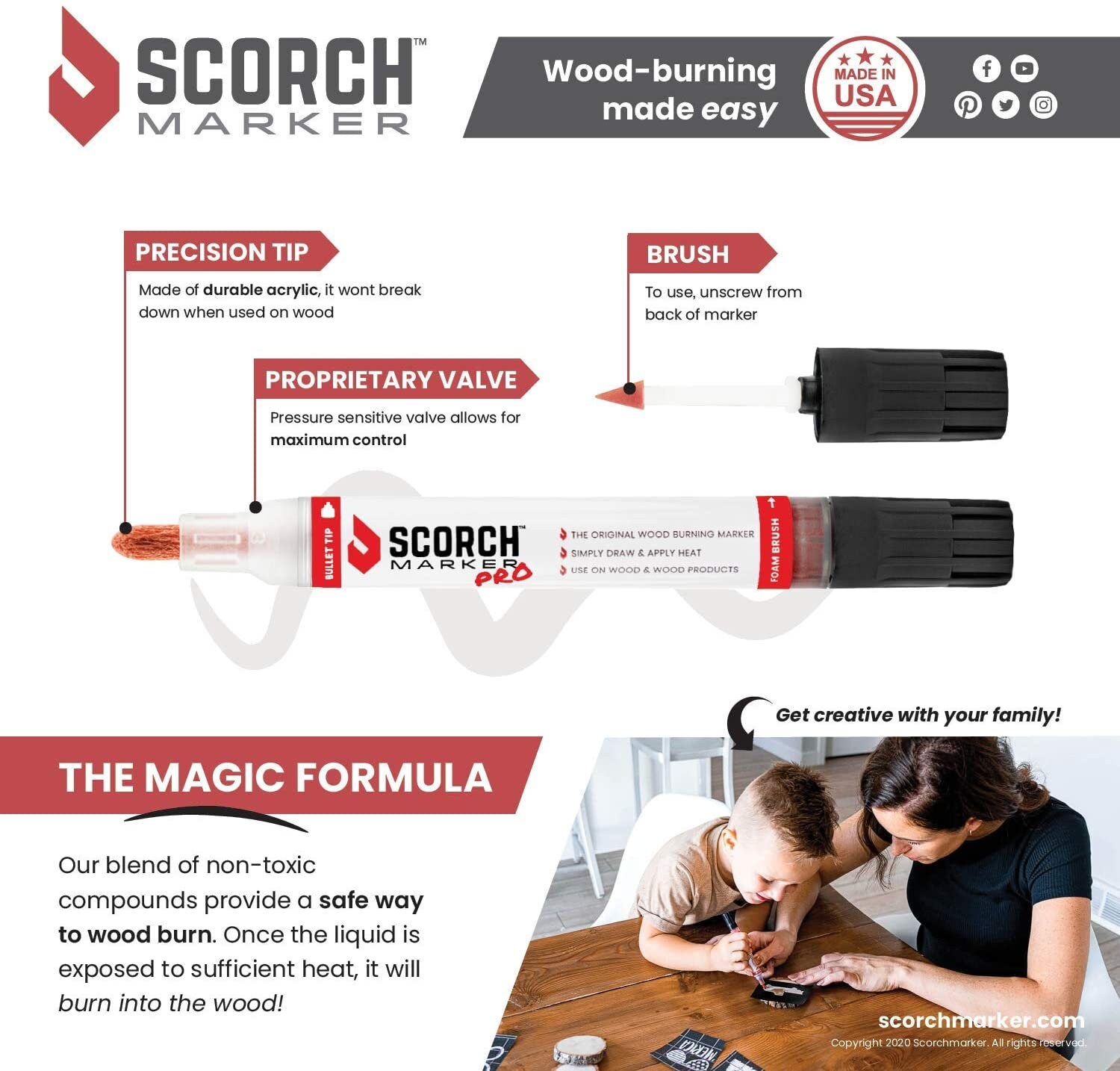 Scorch Marker Pro Wood Burning Marker Nontoxic Wood Etsy